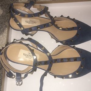 Valentino rock stud heels with double ankle strap